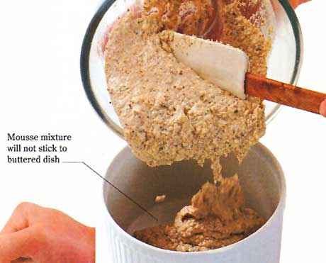 Using the rubber spatula, transfer the chilled mousse mixture from the bowl