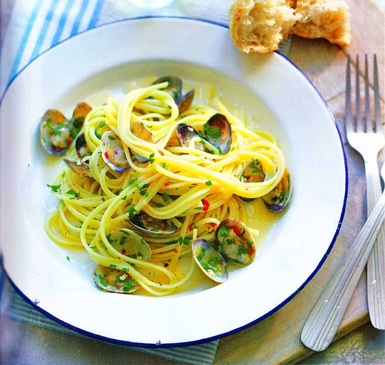 Clams with linguine pasta-linguine with clams recipe
