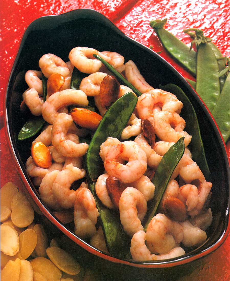 Snow Peas with Shrimp Recipe-easy Chinese Food-calories-Homemade-protein-carbs-seafood