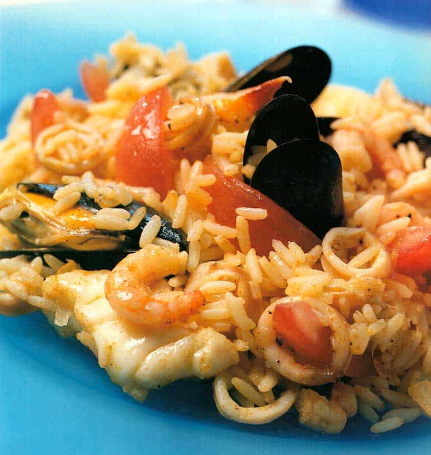 Seafood Rice Recipe-nutrition facts-calories-fish recipes-prawns-lobster-crab meat