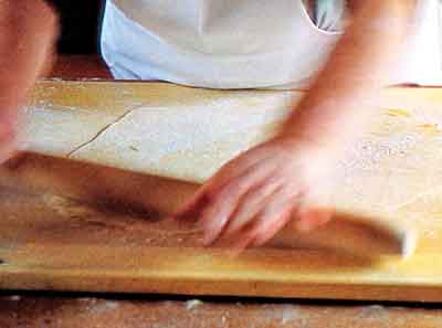 Roll out by hand with a long wooden rolling pin or use a pasta machine