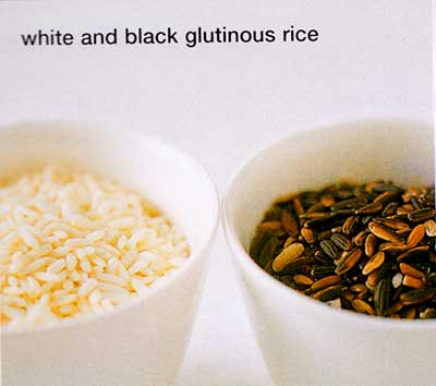 Glutinous rice comes in plump, opaque grains, which can be either white or black, or short or long. These grains become sticky and sweet when cooked. It is necessary to soak glutinous rice overnight if you are steaming it. It can be used unsoaked if you are cooking it by the absorption method. Predominantly used in sweets, glutinous rice is also the staple rice of some Asian countries. It is a medium-grain rice used for making puddings and savory dishes.