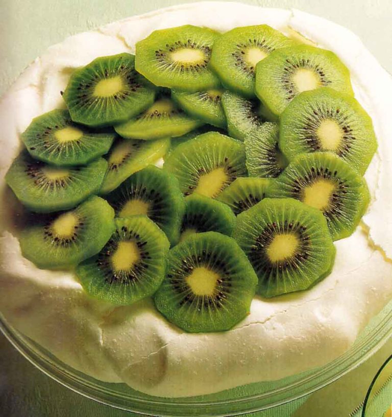 Kiwi Fruit Meringue Cake Recipe (low fat) RecipeMatic