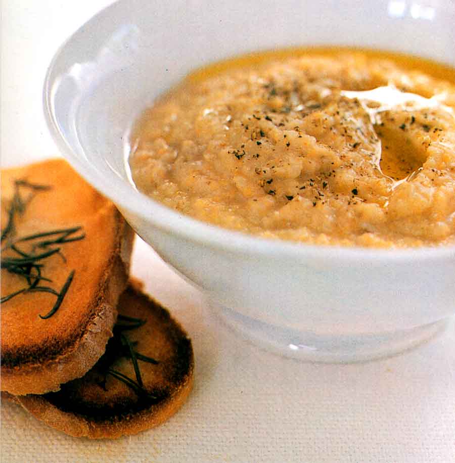 Jerusalem Artichoke Hummus with Rosemary Bruschetta-calories-nutrition facts