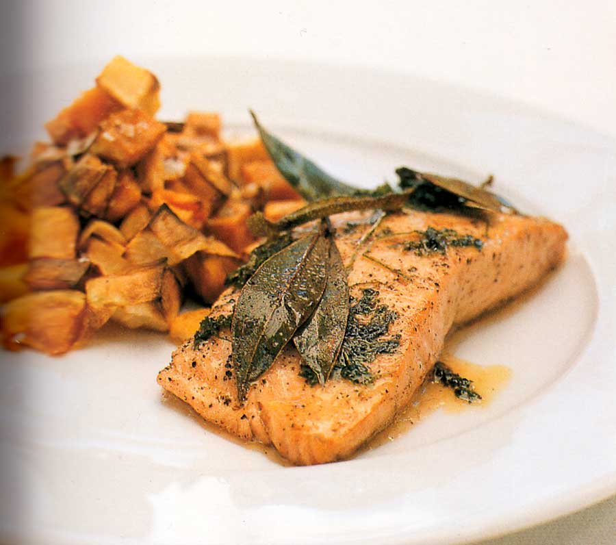Bay and Chervil Fried Salmon Steaks Recipe