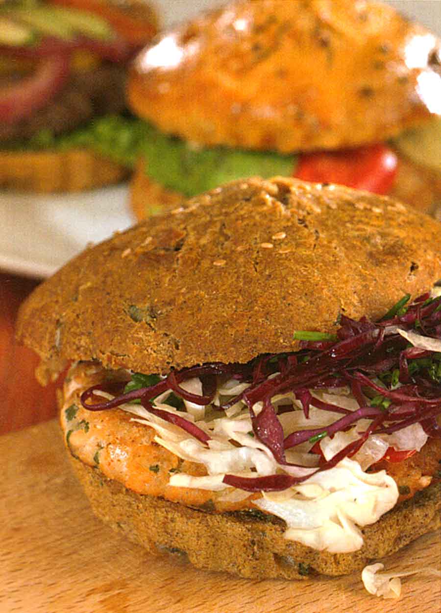 Easy Fish Burgers-salmon burger-homemade recipes-nutrition facts-calories-diet food