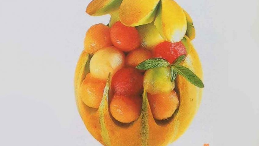 Fruit Salad in Melon Basket Recipe