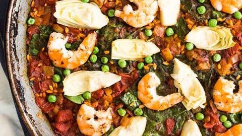 Shrimp and Peas in Artichoke Hearts Recipe - RecipeMatic