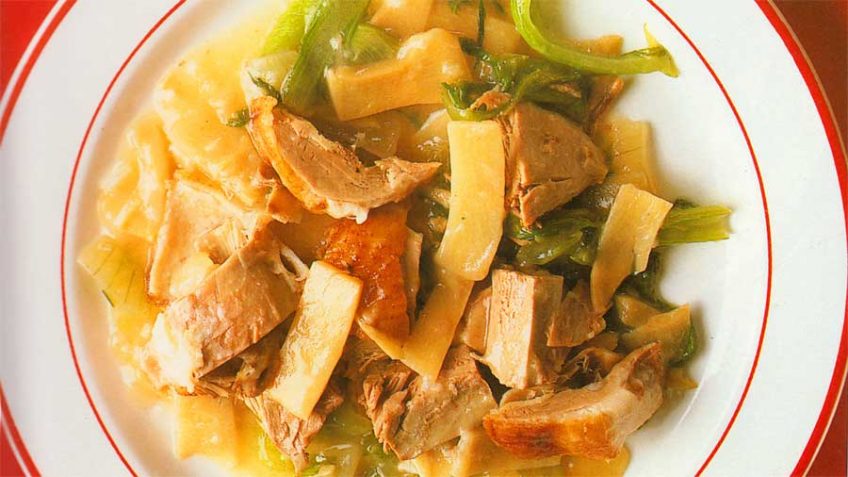 Sliced Duck with Bamboo Shoots and Broccoli Recipe