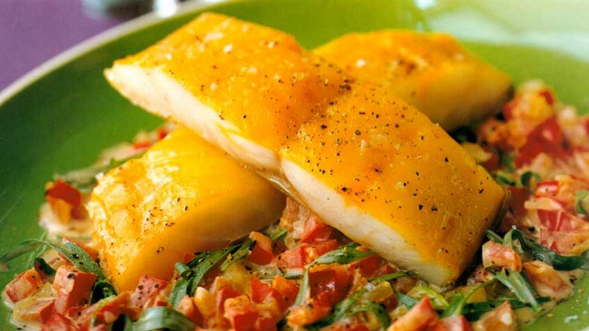 Smoked Haddock with Red Pepper Sauce Recipe