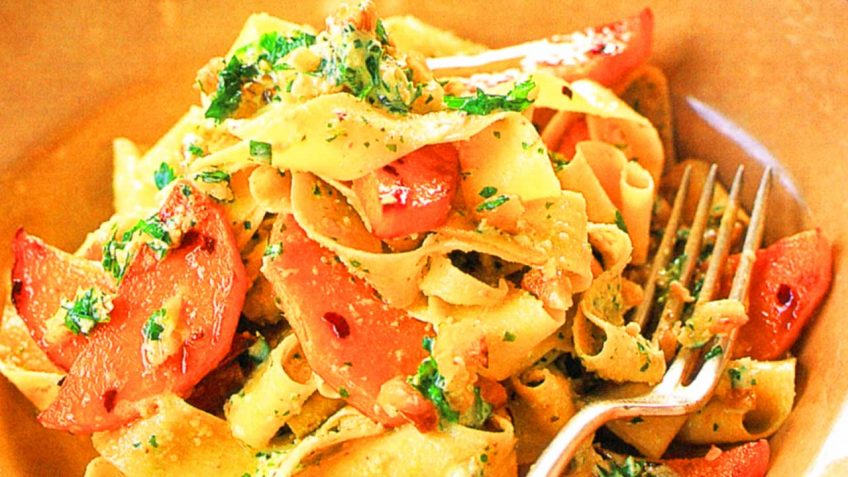 Pasta With Pan-fried Squash, Walnut And Parsley Sauce Recipe