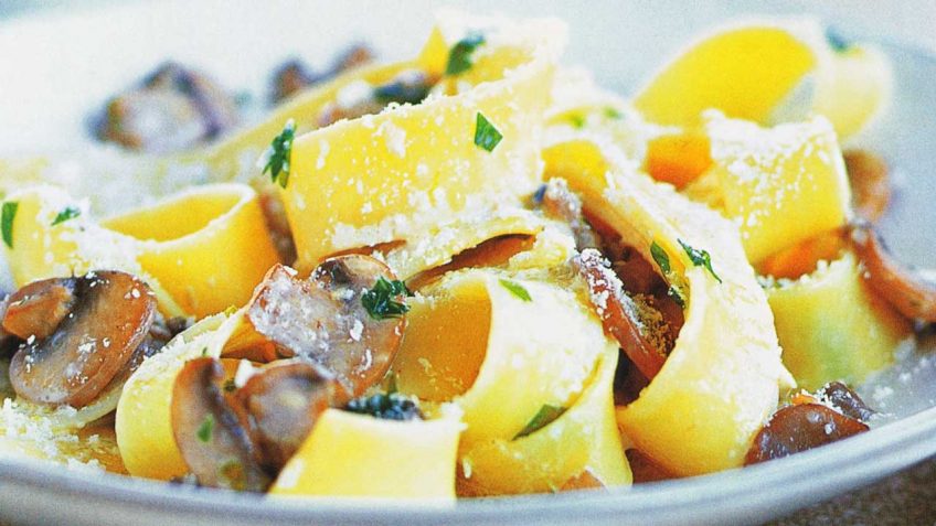 Italian Pasta Recipe: Mushroom Cream Sauce With Garlic, Parsley And Marsala
